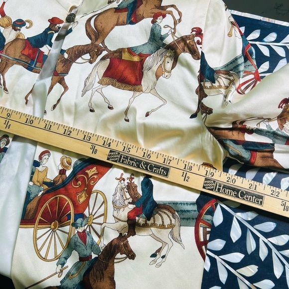 Vintage Doncaster Silk Equestrian Print Statement Elegant Classy Blazer - Picture 8 of 8